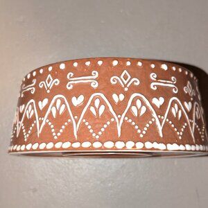 Pottery Barn Gingerbread Pet Bowl Large 10" Stoneware Dish Retired